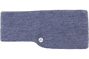 LIERYS Fascia copriorecchie classica Mono donna/uomo (larghezza 7,5 cm) - Made in Germany - Con fodera in pile - In maglia in taglia unica (55-60 cm) - autunno/inverno denim Taglia unica