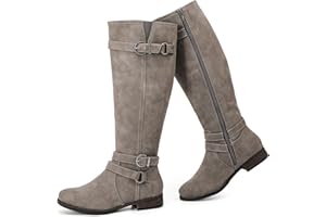 RUIEE Women's Knee High Boots - Stylish and Comfortable Round Toe Riding Boots with Side Zipper Closure for Fall and Winter Wear for Women
