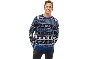 U LOOK UGLY TODAY Błyszczący sweter bożonarodzeniowy, unisex, zabawny sweter Chunky Fair Isle dziany, odświętny sweter na imprezę
