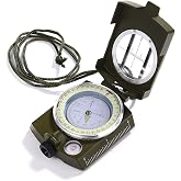 GWHOLE Waterproof Military Orientation Compass for Hiking | Professional Navigation Compass with Fluorescent Effect for Campi