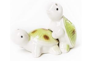 FLANACOM Divertido Salero y Pimentero de Porcelana - Salero Pícaro Dispensador de Especias - Regalo de Inauguración, de Boda, de Cumpleaños para Parejas (Tortugas)