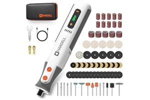 HARDELL 8V Cordless Rotary Tool Kit, 5 Variable Speed, 80 Accessories, 28000RPM, Power Tool for Sanding, Polishing, Engraving, Grinding, Drilling, DIY Crafts