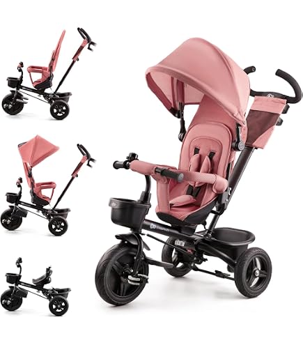 Yvolution Trike Classic – Triciclo Vintage De Acero Para Niños De 18 Meses A 3 Años, Con Asas Acolchadas Y Ruedas Antipinchazos