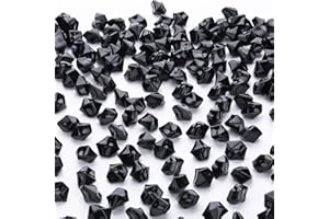 AWARDSEN 500 Stück Schwarz Acryl Deko Diamanten, Edelsteine für Hochzeit, Kunsthandwerke Deko, Glitzersteine, dekosteine, Party, Vasenfülle, Muggelsteine Bunt