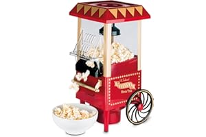 Korona 41100 Macchina per popcorn I design retrò I produzione priva di olio grazie al processo ad aria calda I facile da pulire I 1200 Watt max I rosso oro
