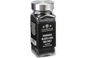 The Spice Lab No. 4061 - Hawaiian Black Lava Salt - Fine - Kosher Gluten-Free Non-GMO All Natural Premium Gourmet Salt 4.2 Ounce French Jar