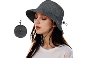 Acado Waterproof Bucket Hat Women - UV Protection Fishing Hats Ladies Adjustable Foldable Rain Hat Sun Summer Outdoor Hiking Cap