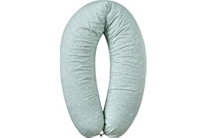 sei Design Stillkissenbezug 100% Baumwolle passend für Stillkissen XXL, Bezug für Schwangerschaftskissen, Seitenschläferkissen 190 x 30 cm, mit Reißverschluss, waschbar und Schadstoffgeprüft