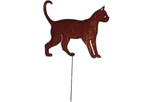 ‎CRISPE HOME & GARDEN Crispe home & garden Gartenstecker Edelrost - laufende Katze groß - Höhe 29 cm