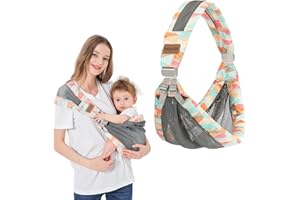 IULONEE Porte-Bébé Enveloppant Réglable Portable Echarpe De Portage Bebe Porte Bebe Naissance Porte-Bébé Réglable Écharpe De Portage Réglable Et Multifonctionnelle Pour Bebe De 3 à 36 Mois (Colorée)