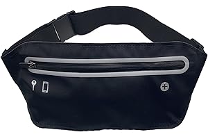 DEVITA Riñonera Running Hombre y Mujer - Ultrafina y Ligera - Impermeable, Ciclismo, Correr, Hacer Deporte (Negro)