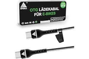 EFEALL E-Bike Câble de Charge pour Lightning/USB C pour Bosch Intuvia,Kiox,Nyon(Ancien), Micro-USB vers iPhone Lightning/USB C Câble Chargeur pour Compteurs de Vélo,35cm Fonction OTC Ebike Câble