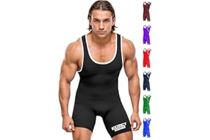 Exxact Sports Plain Wrestling Singlet, Powerlifting Singlet Youth Wrestling Singlet Men for Training (Unisex Adult/Youth)