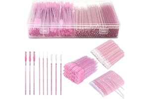 VIRAHYEM 300PCS Disposable Mascara Wands Lip Wands Set,100Pcs Eyelash Brush, 100Pcs Lipstick Brush, 100PCS Micro Makeup Brushes, Makeup Tool Kit with Organizer Box