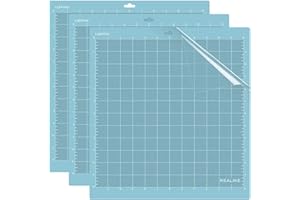 ‎REALIKE REALIKE Leichte Grip Schneidematte für Silhouette Cameo 3/2/1,12x12 Zoll 3er-Pack Klebstoff klebrig Cutting Mat 3er-Pack Flexibler rutschfester Ersatz Vinyl zum Basteln