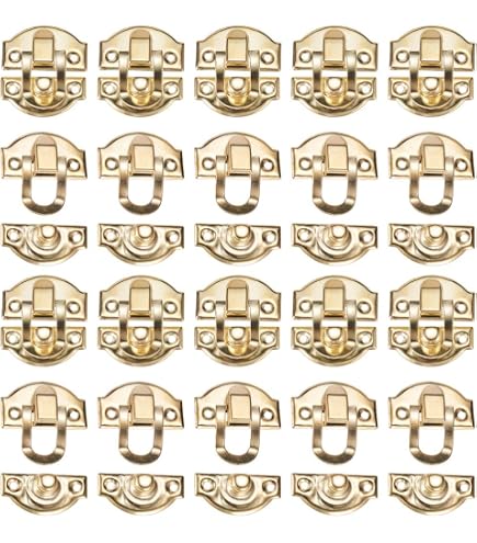 10 Fermoirs Moraillon Rétro 21x20mm – Bronze – Pour Boîte, Valise, Tiroir – Style Vintage Avec Vis Incluses