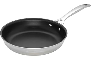 LE CREUSET Padella bassa Classic in acciaio inox, interno antiaderente, diameter 24 cm, Compatibile con Tutte le Fonti di Calore, Induzione Inclusa, 96200224001000