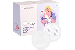 Nuliie Hochsaugfähige UltraDünne Einweg-Stilleinlagen, auslaufsicher und atmungsaktive Einlagen zum Stillen, diskret mit unsichtbarem Sitz, einzeln verpackt, 240 Stück