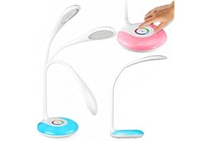 THINGS-4YOU Lampara Escritorio Led Infantil Con Luz Nocturna de Colores, Flexo Led Escritorio Con 3 Niveles De Brillo, Lampara Sin Cable Con Pilas o Por Puerto Usb, Lampara De Mesita De Noche Sin Cable