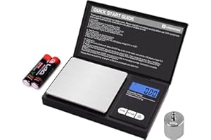 UNIWEIGH Digital Gram Scale,200g 0.01g/0.001oz Weight Scale Gram and Ounce,Electronic Smart Mini Pocket Scale with 100g Calibration Weight,for Grain,Gold,Jewelry,Power,LCD Display, Tare, Auto Off