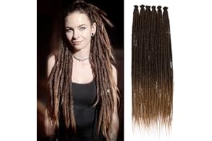 Leeven 18 Zoll Ombre Dreadlock Extensions 10 Strands Reggae Braid Locs Synthetic Thin Dreadlock Extension for Woman/Man Hippie Single Ended Dreads /T27#