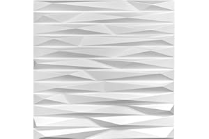 EURODECO Paneles 3D de plástico PVC, diseño Ramzes, para pared o techo, para sala de juegos, 40 unidades, D125 blanco