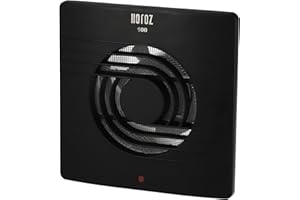 HOROZ ELECTRIC Ventilador Extractor de Baño Silencioso 120 mm Negro 15W HELIX - Antihumedad y Antimoho - Rejilla Protectora 47 dB - Ventilación de pared para Cocina, Garaje