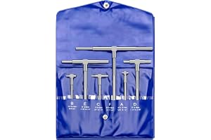 AccuGrapha 6 stycken teleskopmätare set, 8 mm – 150 mm teleskopmätare, justerbar innerdiameter håldiameter förnicklad T-forma