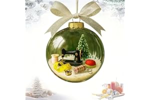 PEAMOO Holiday Sewing Snow Globe Ornament,Snow Globe Antique Sewing Machine Christmas Ornaments, Personalized Quilter Christmas Keepsake,Sewing Lovers,Party Gift Decorations ﻿ ﻿ (A)