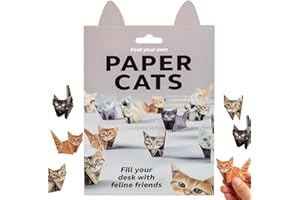 GEVECORI DIY Papier Katzen Origami Kit, 50 Blätter 3D Katze OrigamiPapier Handwerk Set, Handgefertigte Tier Papierkraft Kit für Erwachsene Kinder Tierliebhaber, Schreibtisch Dekoration Weihnachtsgeschenk