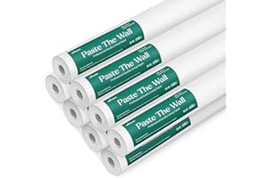 WINSOME Paste The Wall Lining Paper 10m Long Plain White Thick Paintable Backing Paper, Heavy Duty PVC Free and Breathable (Pack of 8)