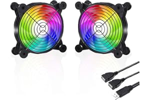 upHere gaming U1206 USB PC Fan Dual-ball bearings Rainbow LED Silent 120mm USB Fan for Computer Cases Computer Cabinet Xbox Cooling