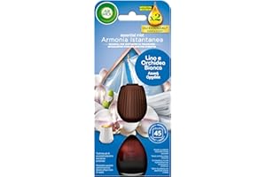 Airwick Ricariche per Diffusore di Oli Essenziali, 1 Ricarica per Profumatore per Ambienti alla Fragranza Lino e Orchidea Bianca con Oli Essenziali, L'imballaggio può variare