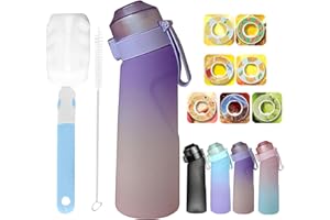 USPER Air Gour Up Bouteille, 650ML Air-up Gourd Avec 7 sul Saveur Gout Pods, Bouteille d'eau Parfumée Sans Avec Paille-0 Sugar 0 Crie et tasse d'eau