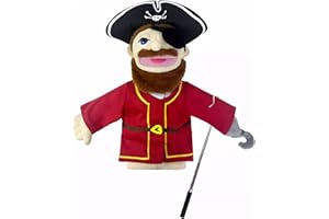 LOMTRATS Marionetas de Mano de Teatro para niños,Incluye Maestro,policía,Pirata,Detective,etc.con Bocas Abiertas móviles, Contar Historias,enseñar,Regalos de Festivales,1 PCS