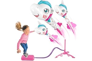 YOTOY Toys for 3+ Year Old Kids Girls Boys: Unicorn Rocket Launcher for Kids Gifts for Age 3 4 5 6 7 8 Years Old Kids Birthday Presents Toy for Toddler Ages 3-8 Games Outdoor Garden Camping Toys