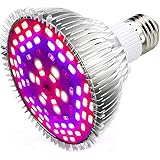 LED Pflanzenlampe 50W E27 78 LEDs Vollspektrum Pflanzenlicht Led Grow Light Lampe für Zimmerpflanzen, Garten Gewächshaus Blüt