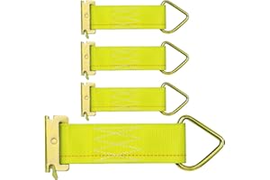 Raweao E-Track Lot de 4 sangles d'arrimage E-Track avec anneau en D pour murs fermés et accessoires de stockage