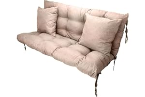 ‎GRAND FILIPPO Filippo Sitzauflagen Gartenmöbel 180 x 55 x 55 cm Beige - Kissen Hollywoodschaukel Beständig Gegen Schimmel – Handgefertigt Polster für Hollywoodschaukel mit Befestigungsschnüre