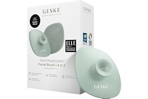 GESKE | Spazzola per il viso SmartAppGuided™ 4 in 1 | Spazzola per la pulizia del viso | Spazzola morbida in silicone | Pulizia del viso professionale | Pulizia della pelle