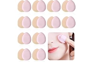 FSTTRE 12 Mini Houppettes à Maquillage Douces pour Fond de Teint, Éponge Cosmétique Rose, Sec et Humide, Lavable et Réutilisable, Outil de Maquillage pour Poudre, Correcteur et Fond de Teint