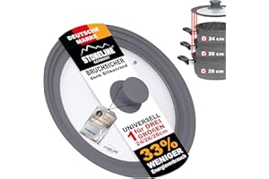 STONELINE Couvercle Universel/Multifonctionnel pour Casseroles, Poêles et Sauteuses 24/26/28 cm, 3 Tailles, avec Bord en Silicone, Couvercle Gain de Place