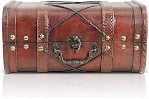 BRYNNBERG Thunderdog Janis mała - piracka skrzynia skarbów 28 x 18 x 14 cm skrzynia skarbów drewniana skrzynia