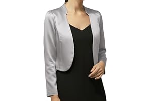 BlackButterfly Formal Satin Long Sleeve Bolero Shrug Jacket