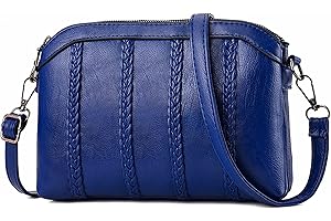 DORRISO Elegante Mujer Bolsos Bandolera Moda Bolso Pequeño Capacidad PU Cuero Bolso Lindo Trabajo Casual Viajes Mujer Bolsos Cruzados Azul A