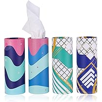 Pack Of 16 Boho Round Tissue Box Tissue Holder For Car With Face Tissues, Cylinder Tissue Holder For Car, Round Containers, Travel Tissues For Car - View #9