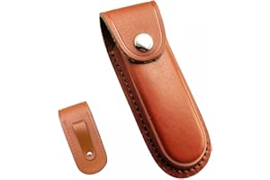 RUNRAYAY Gaine de Couteau en Cuir, étui à Couteau de Poche Pliant pour 5 Pouces, Gaine Multi-Outils pour Lampe de Poche Ceinture, étui à Couteau pour Homme Tactique
