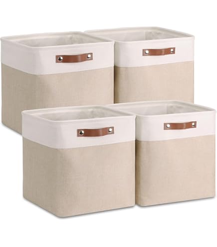 Storanda | Juego De 4 Cajas De Almacenamiento De 34 X 34 X 33 Cm Con Tapa, Asas Extragrandes, Estables Y Plegables, Ideales Para El Hogar Y La