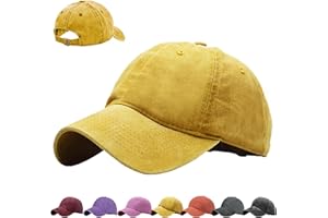 AUNGKWANG Délavées Casquette de Baseball pour Enfants, 100% Coton, Casquettes Sport Baseballs Ajustable, Plein Air Loisirs Basecap Casquettes de Baseballs, Garçons et Aux Filles de 3-8 Ans