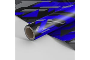 Generico LOLLOMOTO Pellicola Car Wrapping Modern Geometric Army Camo Blu Adesiva Rivestimento Auto (150x100cm (Offerta))